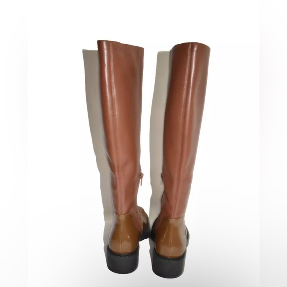 Jeffrey Campbell Lennard Knee High Riding Boot Two Tone   Brown Leather  SZ 7 - Picture 4 of 6